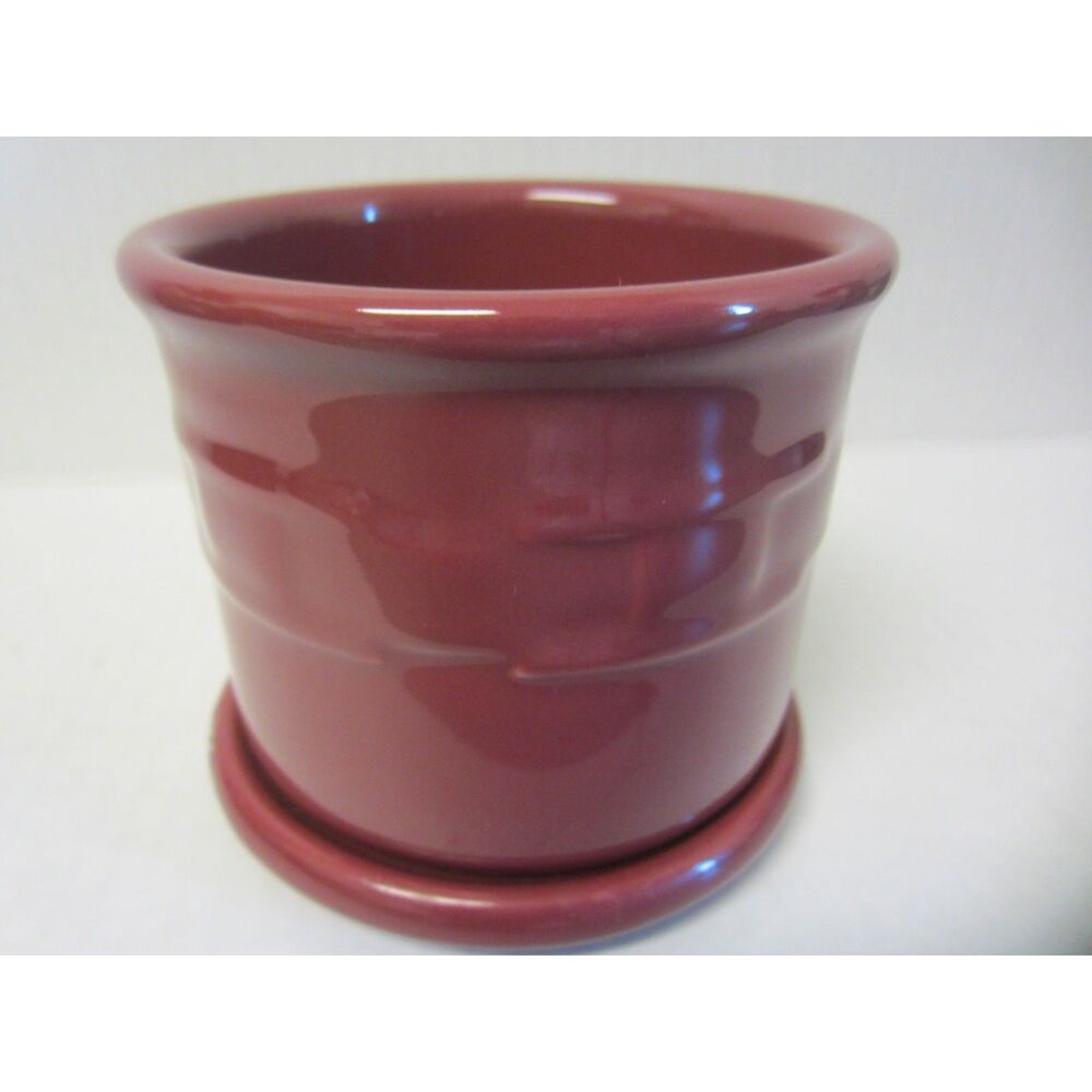 LONGABERGER 2 PC. CROCK AND LID IN PAPRIKA RED